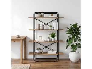 Étagère 4 niveaux, étagère de rangement 100 x 35 x 140 cm pb chêne artisanal
