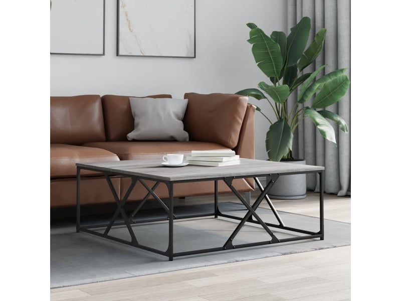  Table basse - table de salon - table à thé sonoma gris 100x100x40 cm bois d'ingénierie  - Conforama B