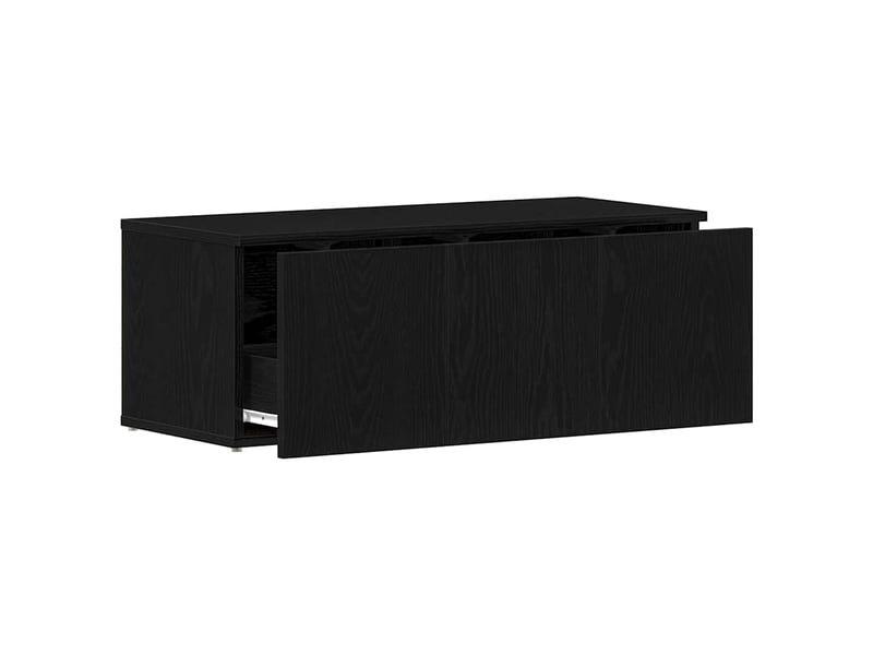 Meuble tv - banc tv - meuble de rangement 80x34x30 cm chêne noir bois d'ingénierie - Conforama E