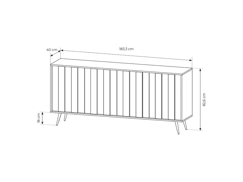  Buffet haga, console 4 étagères, 183x40x83h cm noyer brun Haga - Conforama C