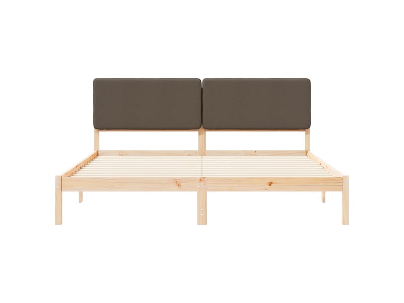  Lit double- lit adulte -  cadre de lit avec tête de lit rembourrée taupe 200 x 200 cm  - Conforama D