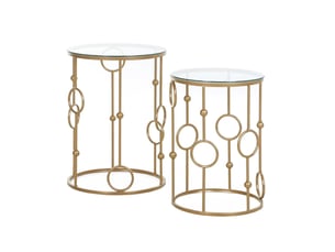 Table basse rond(e) coloris doré <strong>WISHDOR</strong> <strong></strong> - 41 cmx36 cm