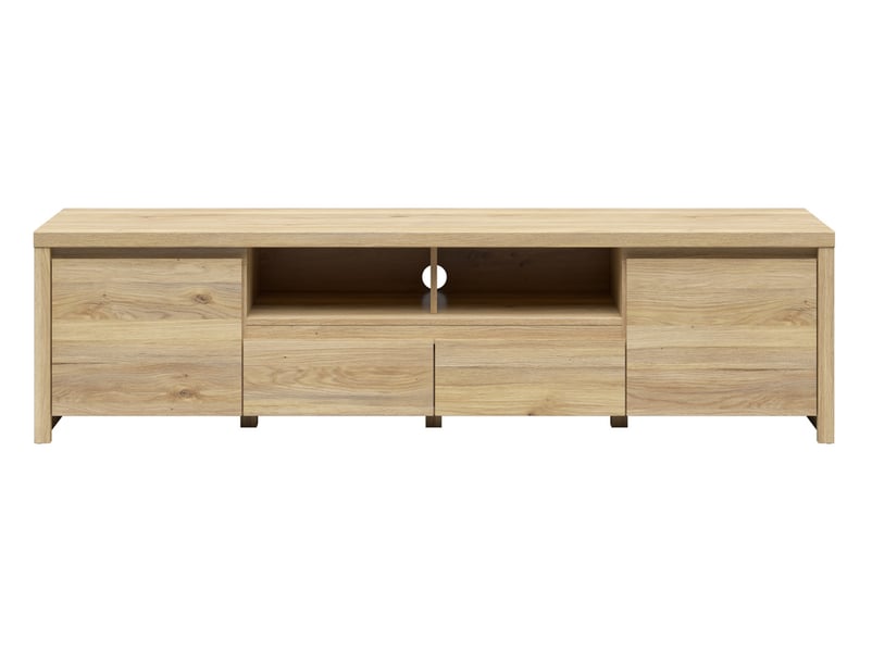 Meuble tv avec 2 portes et 2 tiroirs coloris chêne mauvella - longueur 182 x profondeur 40 x hauteur 49 cm - Conforama E