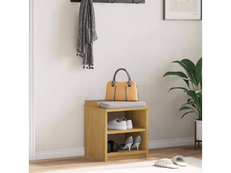  Banc de couloir, banc de rangement sandnes 45x40x50 cm bois de pin massif shl16317  - Conforama B
