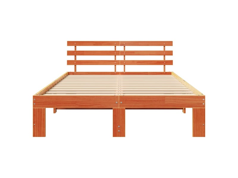 Lit double- lit adulte - cadre de lit avec tête de lit brun 120 x 190 cm pin massif - Conforama D