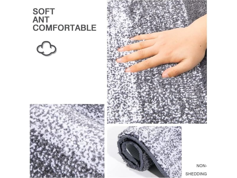  Tapis de bain en microfibre extra doux, tapis salle de bain antidérapant et lavable en machine, tapis de douche absorbant l'eau,4161cm  - Conforama E