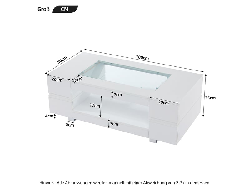  Table basse led blanche avec contrôle via application bluetooth, table basse, table d'appoint, table de salon, idéale pour les fêtes, les bureaux et les salons.  - Conforama C