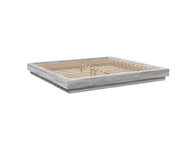  Lit double- lit adulte -  cadre de lit sans matelas sonoma gris 200x200 cm  - Conforama B