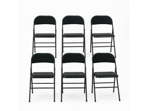 Lot de 6 chaises pliantes – 45 x 46 x 78 cm – noir – assise rembourrée, structure en acier robuste
