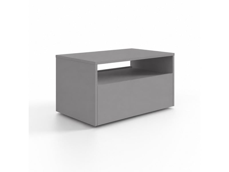 Table basse lino 80 x 50 cm - roulettes et tiroir, gris LINO/LAW/80x50/S - Conforama A