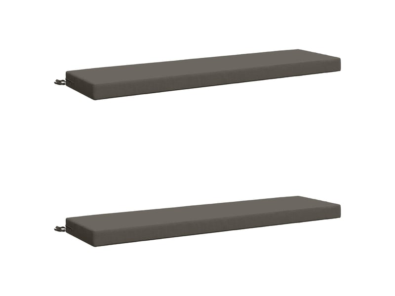  Lot de 2 coussins de banc, coussins d'assise soest 100 % polyester gris cf57241  - Conforama A