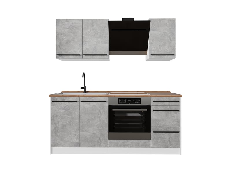  Vicco cuisine, bétonblanc, 180cm, pt chêne  - Conforama A