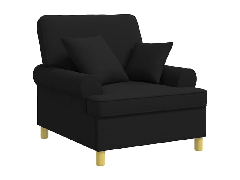 Vidaxl fauteuil xl avec coussins noir tissu - Conforama A