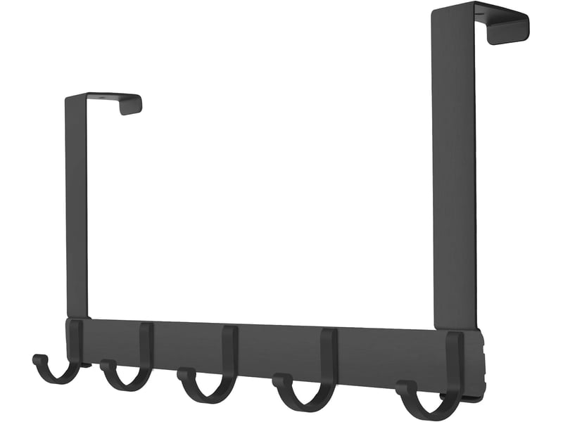  Crochets pour rebord de porte avec 5 alliage d'aluminium accroche patère cadre seche crochet serviette salle de bain pour sans percage trou, noir  - Conforama A