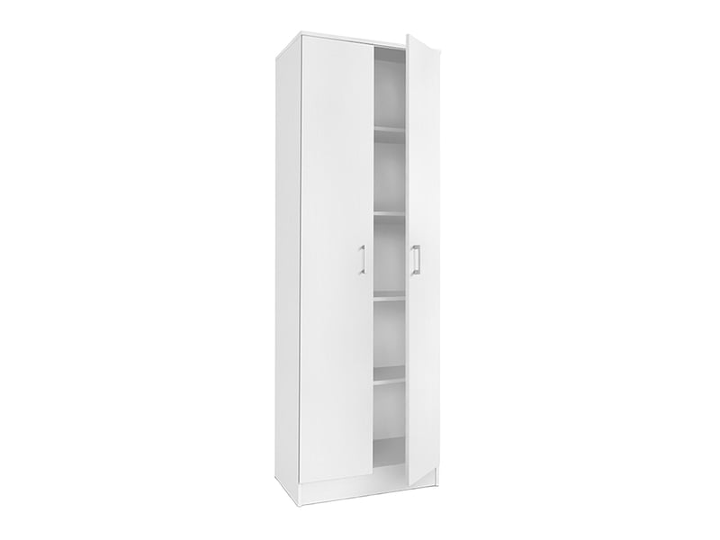 Ray - armoire 2 portes 4 étagères blanc RAY-2POR-BLA - Conforama A