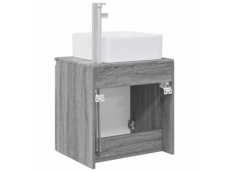  Vanité de lavabo mural, meuble de rangement sonoma gris 49.5x41x63 cm shl1258  - Conforama E