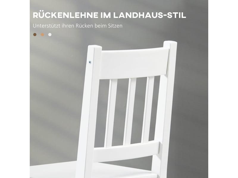  Lot de 2 chaises de salle à manger 41 x 46,5 x 85,5 cm – blanc – dossier ouvert et patins antidérapants  - Conforama E