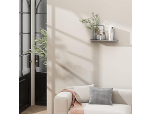 Étagère murale en métal, petite étagère flottante, étagère murale de salle de bain, présentoir de 30 cm, grise