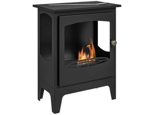 Cheminée à l'éthanol sur pieds style contemporain avec réservoir 1,2lenviron couverture 25 m² noir 39 x 26 x 54 cm