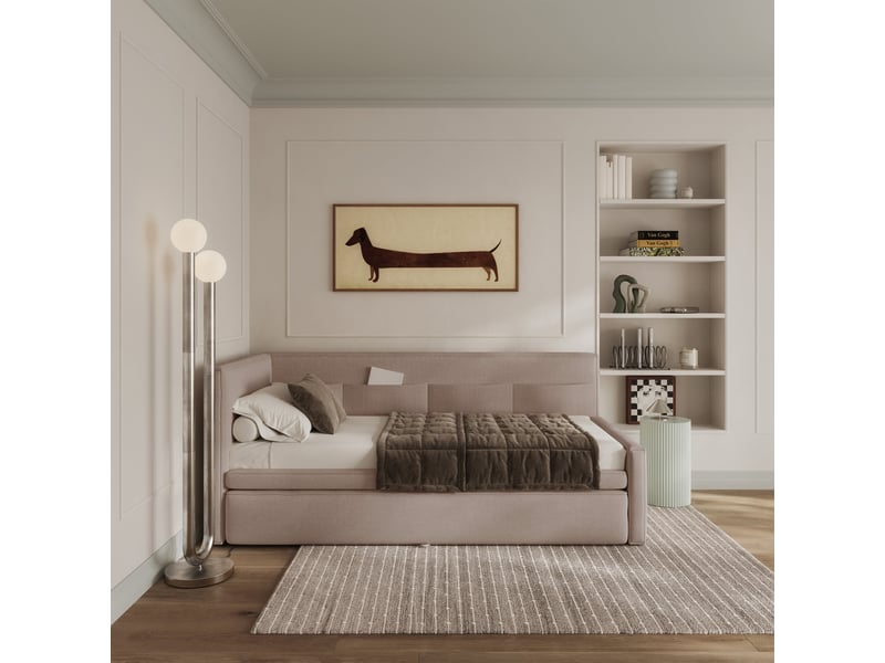  Selsey nesmi - lit rembourré - 90x200 cm - beige Nesmi - Conforama C