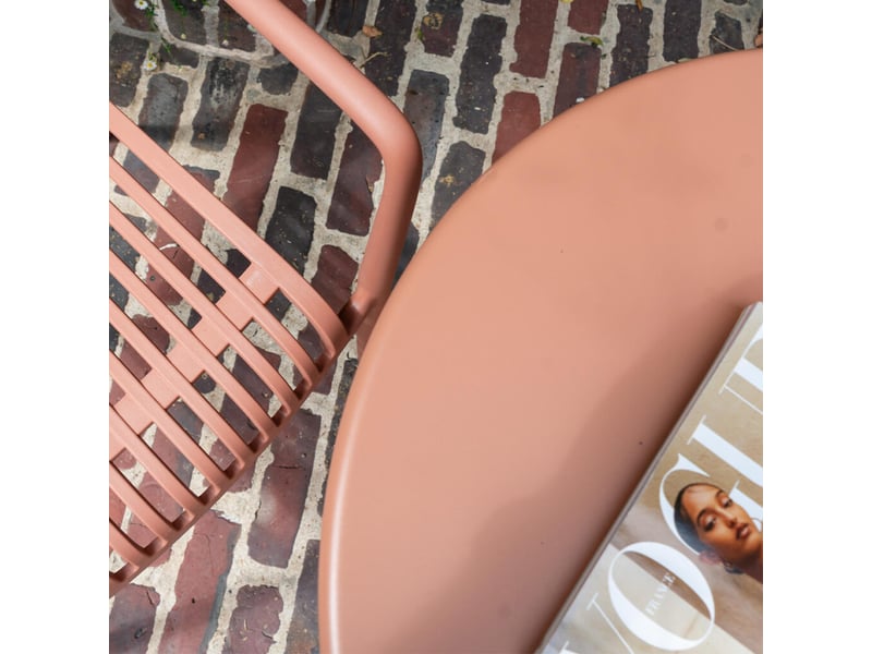 Ensemble de jardin en résine et acier terracotta 2p paloma 601016 - Conforama E