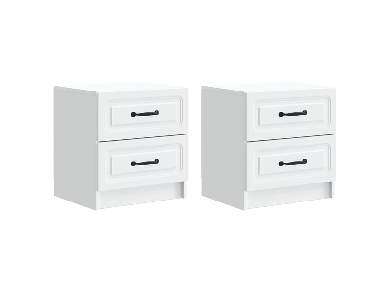 Table de chevet - cabinet de chevet - table de nuit 2 pièces blanc 43 x 34,5 x 44,5 cm - Conforama A