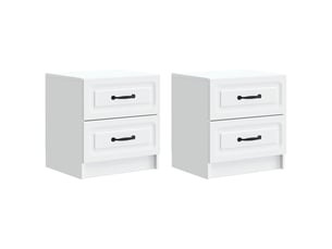 Table de chevet - cabinet de chevet - table de nuit 2 pièces blanc 43 x 34,5 x 44,5 cm