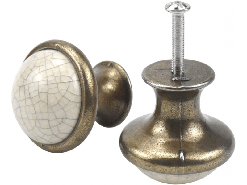  Poignée de porte de tiroir en céramique, 10 pièces, boutons de tiroir ronds de 37 mm, bouton de meuble vintage, boutons de porte  - Conforama C