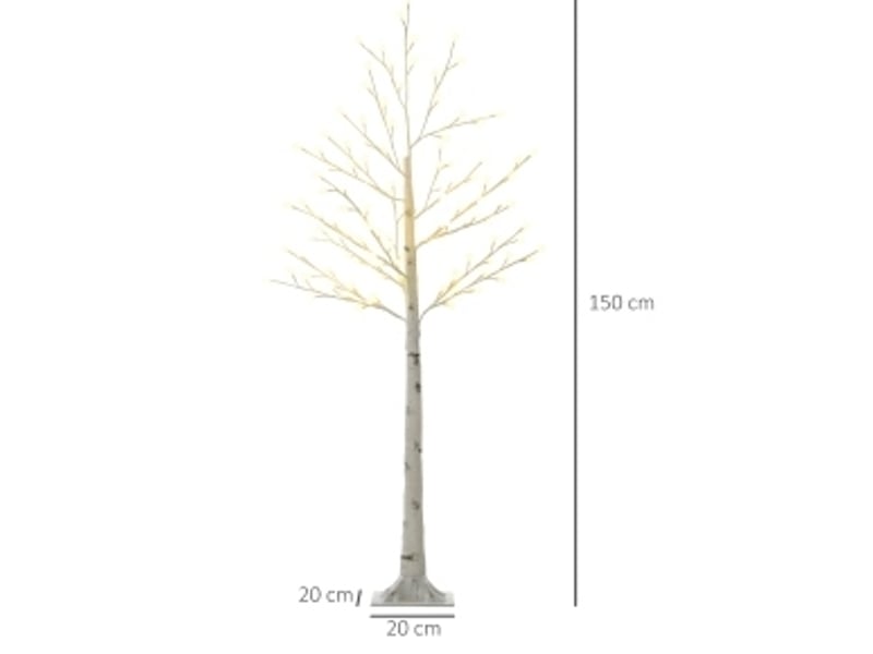  Arbre lumineux 150 cm blanc en plastique, 120 led blanc chaud, 3 niveaux de luminosité, ip44 intérieur  - Conforama C