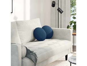 Lot de 2 coussins de siège, coussins décoratifs tissu bleu ø30 x 13 cm cf59772