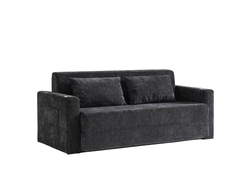  Canapé convertible, canapé-lit, 2 places, en tissu chenille, 2 en 1, usb, pour salon et séjour, adapté à l'espace de vie  - Conforama R