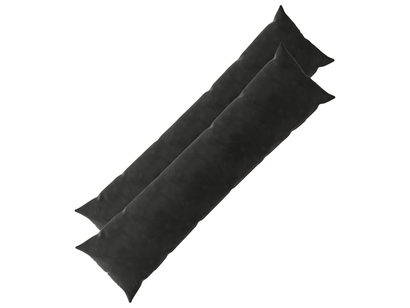  Lot de 2 coussins avec oreiller, coussins décoratifs heerlen noir velours cf50548  - Conforama A