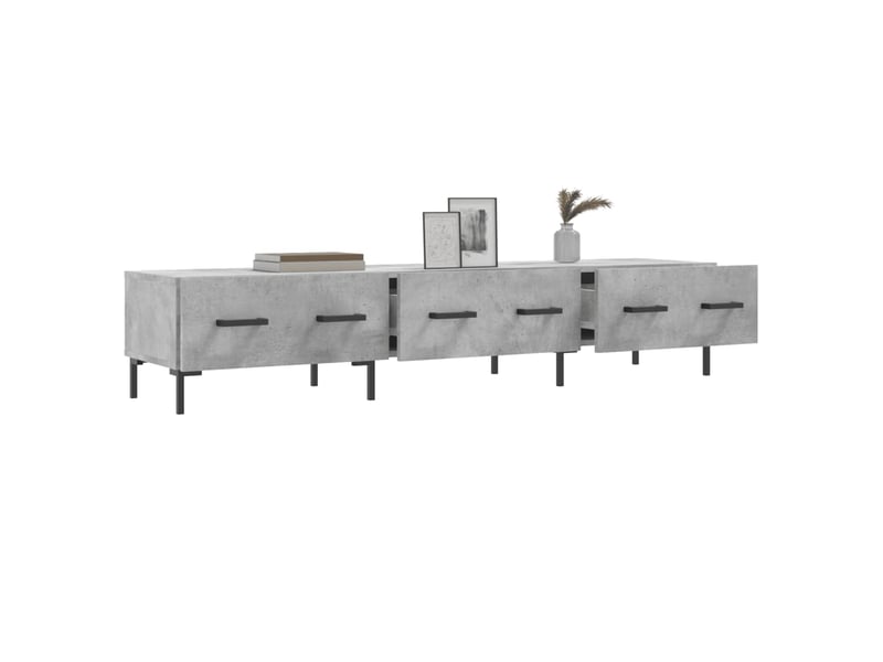  Meuble tv - banc tv - meuble de rangement gris béton 150x36x30 cm bois d'ingénierie  - Conforama D