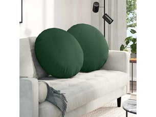 Lot de 2 coussins de siège, coussins décoratifs tissu en velours côtelé vert foncé cf59815