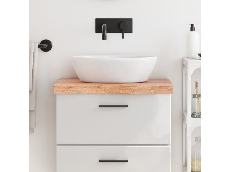 Comptoir de salle de bain, plan de travail marron 60x40x(2-6) cm bois traité cf65805 - Conforama B