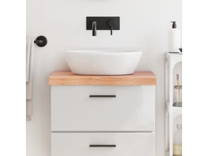 Comptoir de salle de bain, plan de travail marron 60x40x(2-6) cm bois traité cf65805