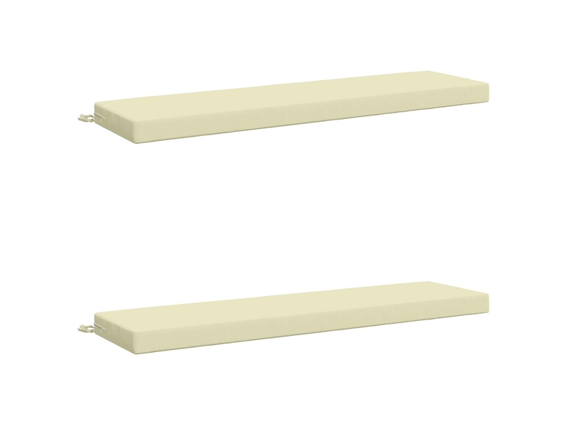  Lot de 2 coussins de banc, coussins d'assise soest 100 % polyester crème cf57193  - Conforama A
