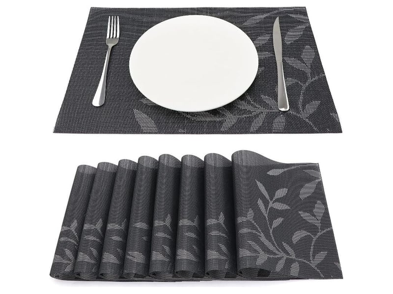  Lot de 8 sets de table vinyle résistant à la chaleur jusqu'à 80°c dimensions 45x30 cm faciles à nettoyer et à ranger  - Conforama A