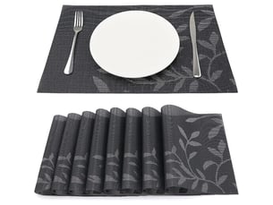 Lot de 8 sets de table vinyle résistant à la chaleur jusqu'à 80°c dimensions 45x30 cm faciles à nettoyer et à ranger