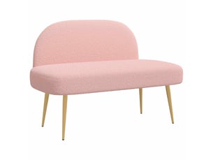 Banc rembourré, banc de lit avec dossier rose 110x60x76 cm bouclé