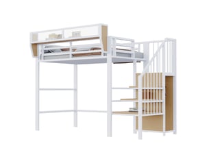 Lit mezzanine 90x200 cm <strong>MODENUIT </strong> <strong></strong> coloris blanc