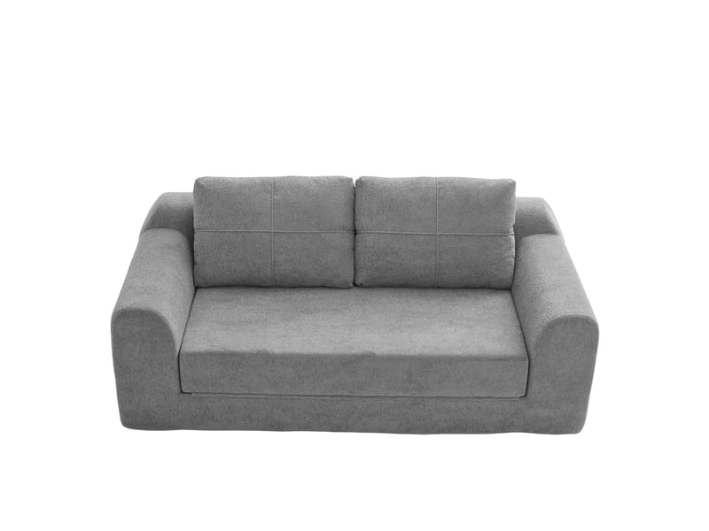  Canapé convertible au sol 2 places pliable  - couchage double, velours gris foncé, 179 × 95 × 79 cm  - Conforama A