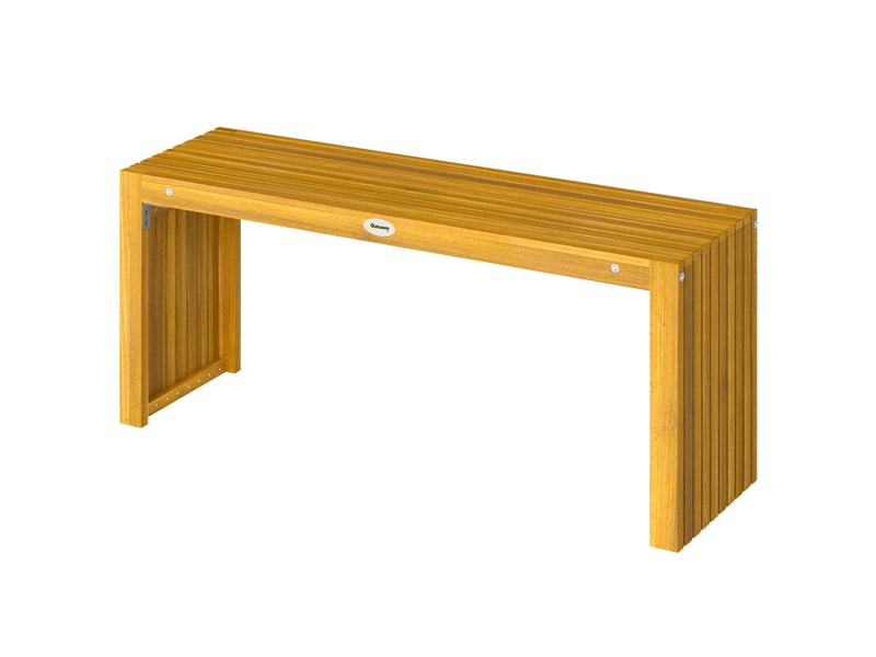 Banc de jardin en bois 2 places, 110 cm, assise à lattes, charge maximale 240 kg, idéal pour terrasse, porche ou parc. - Conforama B