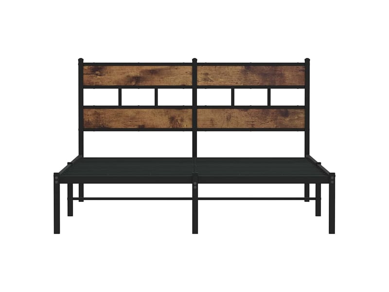  Lit double- lit adulte -  cadre de lit en métal sans matelas chêne fumé 140x190 cm  - Conforama C