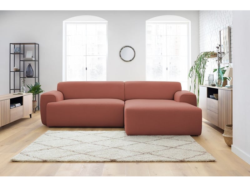  Bobochic canapé d'angle fixe marais rose  angle droit MARAIS - Conforama C