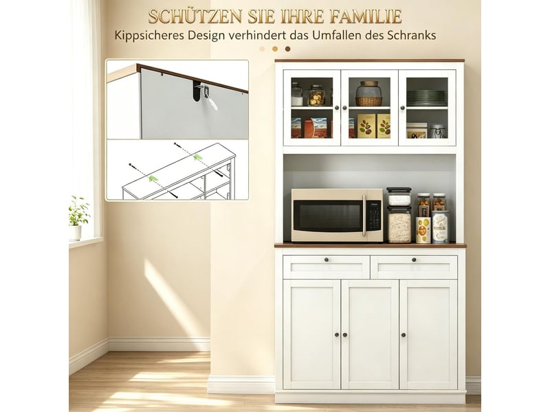 Buffet rangements ouverts bahut étagères ouvertes tiroirs et grand espace de rangement - Conforama E