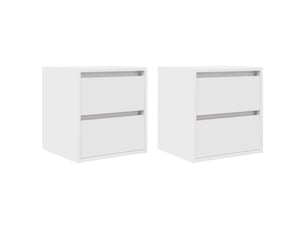 Lot de 2 tables de chevet - cabinet de chevet - table de nuit murales blanc 38x34x40 cm