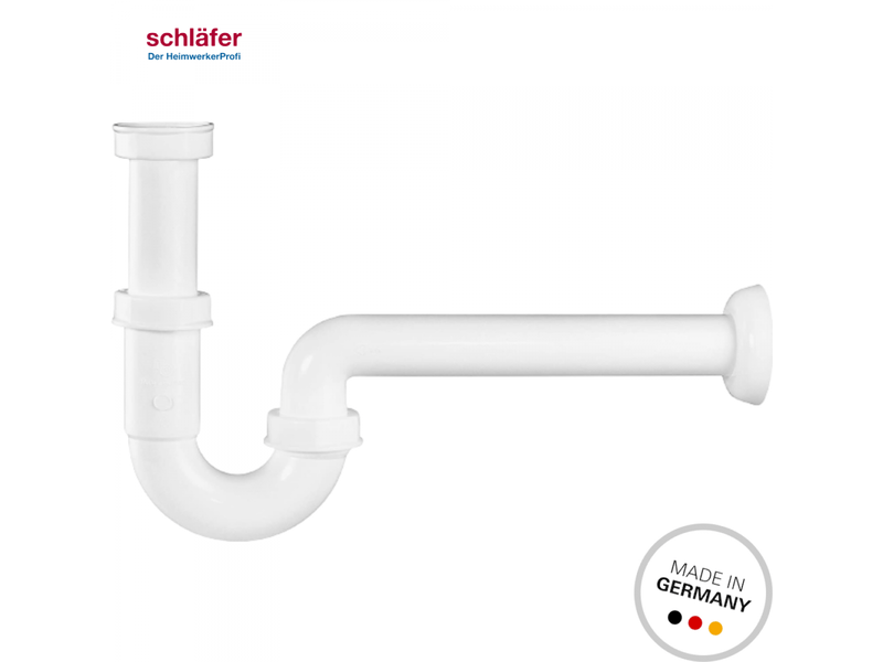  4395101 schläfer | siphon en forme de s pour évier de salle de bain, évier de cuisine et évier à linge, raccord universel 114, tuyau de  - Conforama C