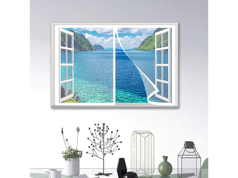  Moustiquaire magnétique pour porte et fenêtre – fermeture automatique, blanche, 100x140 cm  - Conforama D