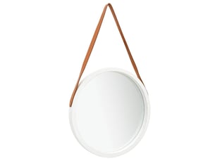 Miroir rond(e) à fixer coloris blanc <strong></strong>  <strong></strong> - 50 cm x 50 cm